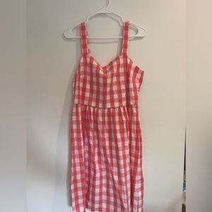 J.Crew pink and white gingham checkered dress size M